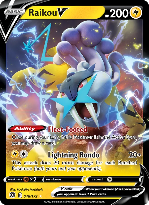 Raikou V — Brilliant Stars #048 (Pokémon TCG card)
