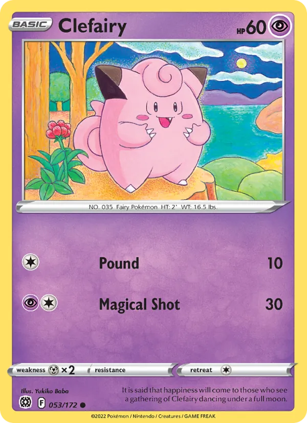 Clefairy — Brilliant Stars #053 (Pokémon TCG card)