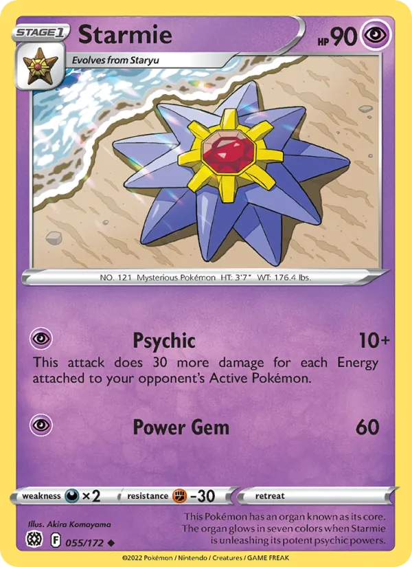 Starmie — Brilliant Stars #055 (Pokémon TCG card)
