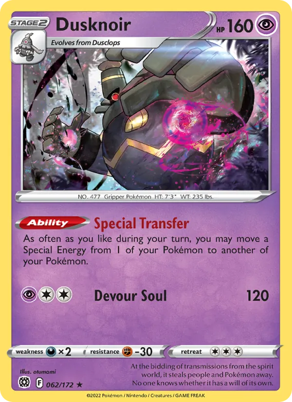 Dusknoir — Brilliant Stars #062 (Pokémon TCG card)