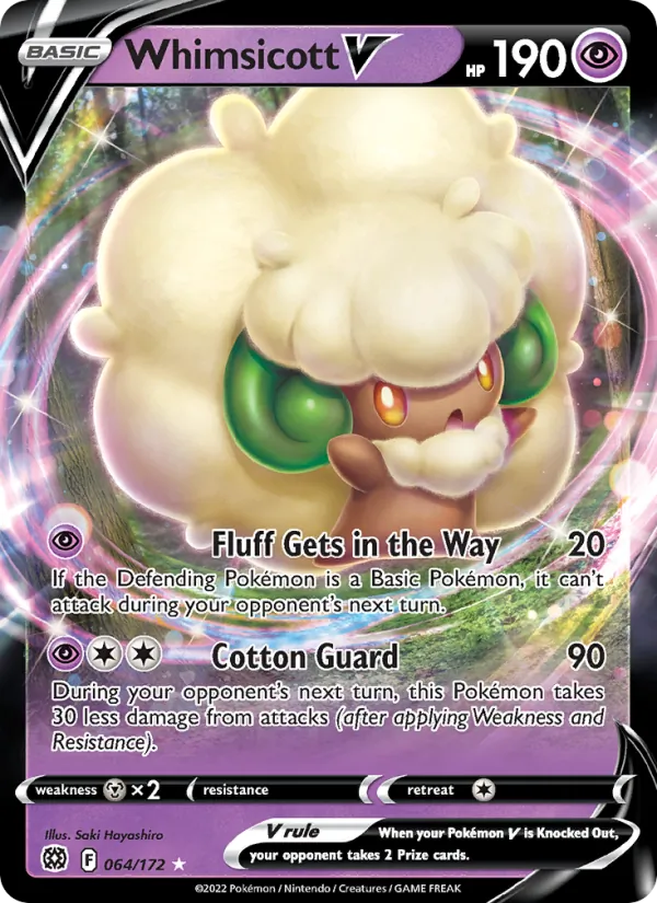 Whimsicott V — Brilliant Stars #064 (Pokémon TCG card)