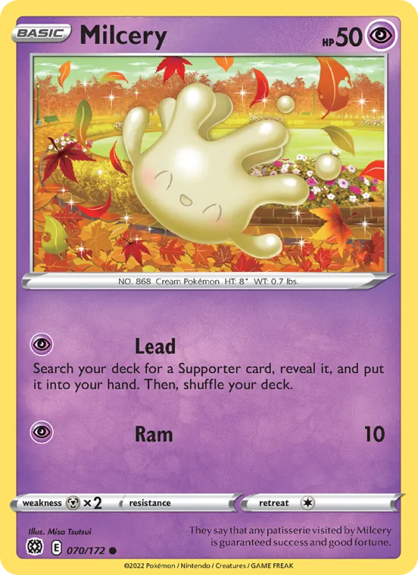 Milcery — Brilliant Stars #070 (Pokémon TCG card)
