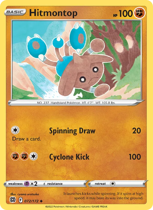 Hitmontop — Brilliant Stars #072 (Pokémon TCG card)