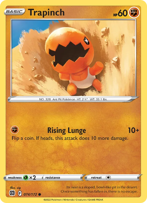 Trapinch — Brilliant Stars #074 (Pokémon TCG card)