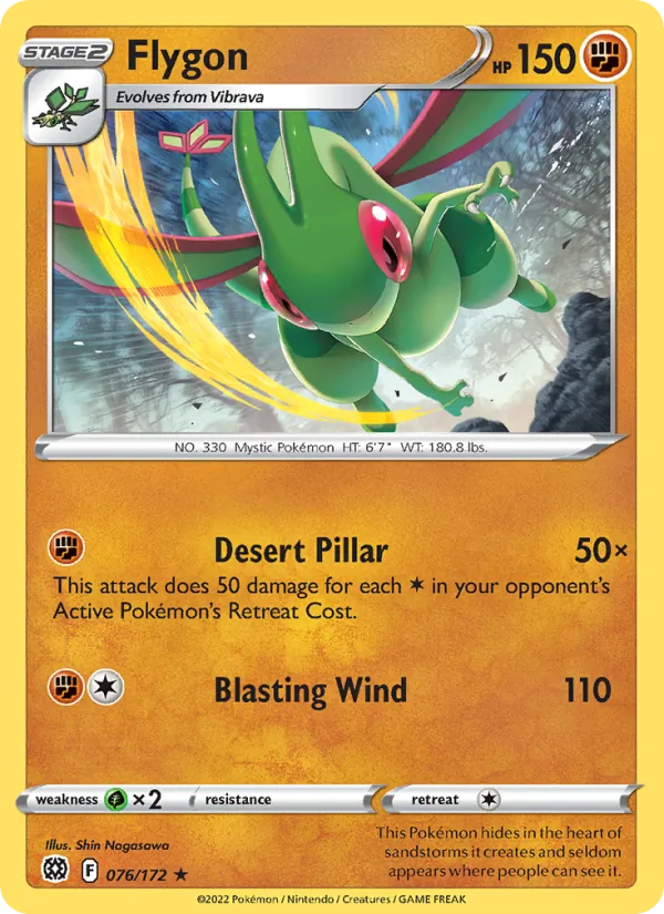 Flygon — Brilliant Stars #076 (Pokémon TCG card)