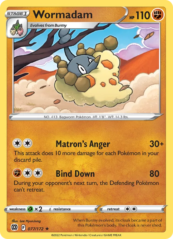 Wormadam — Brilliant Stars #077 (Pokémon TCG card)