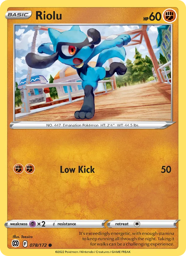 Riolu — Brilliant Stars #078 (Pokémon TCG card)