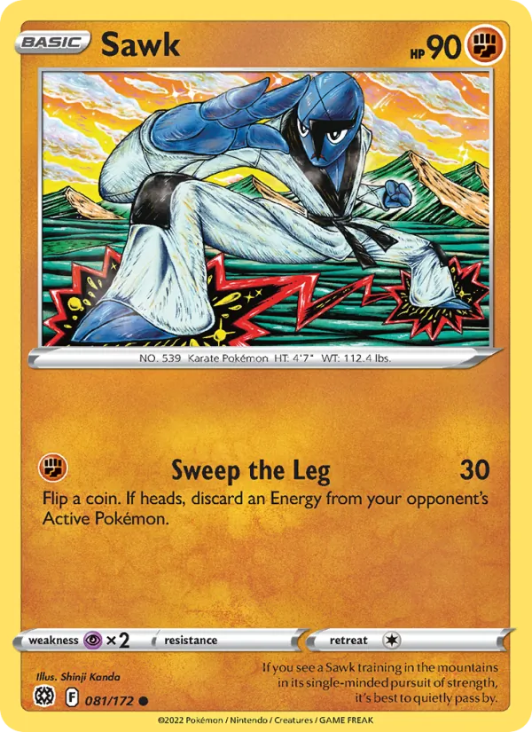 Sawk — Brilliant Stars #081 (Pokémon TCG card)