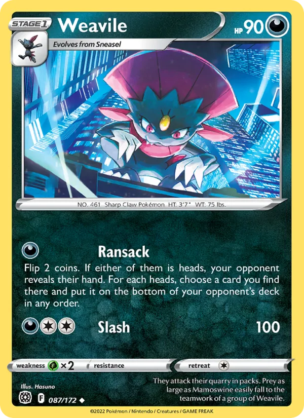 Weavile — Brilliant Stars #087 (Pokémon TCG card)