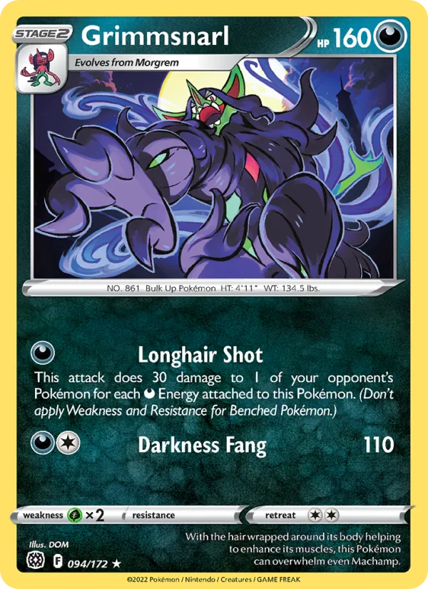 Grimmsnarl — Brilliant Stars #094 (Pokémon TCG card)