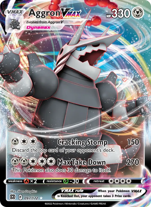 Aggron VMAX — Brilliant Stars #097 (Pokémon TCG card)