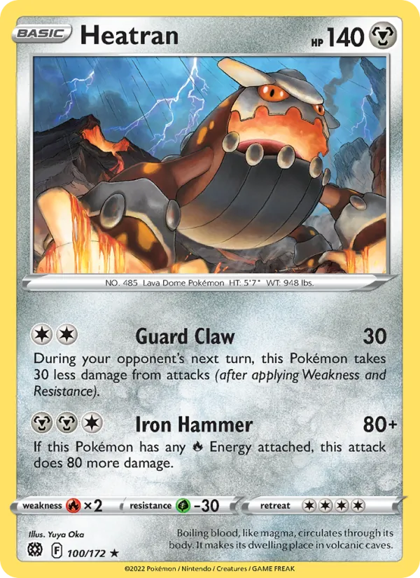 Heatran — Brilliant Stars #100 (Pokémon TCG card)