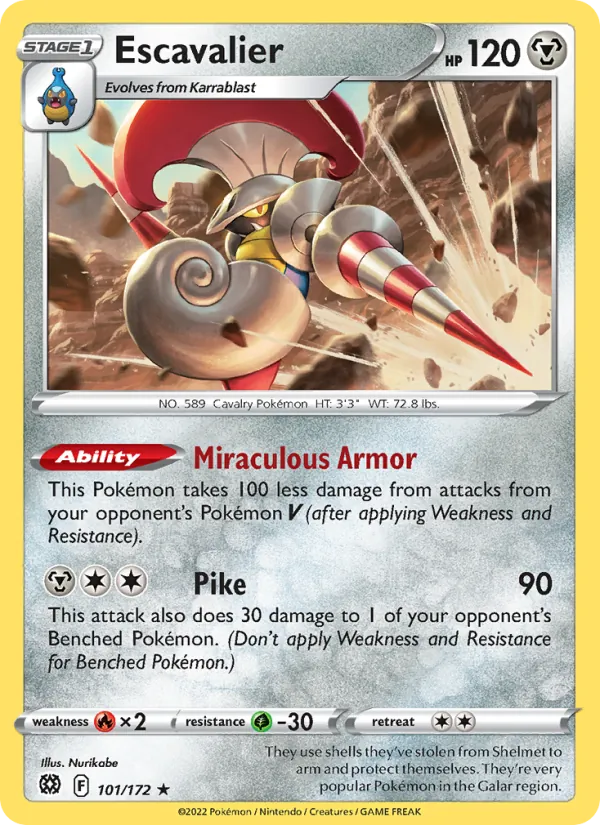 Escavalier — Brilliant Stars #101 (Pokémon TCG card)