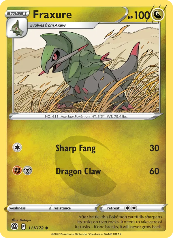 Fraxure — Brilliant Stars #111 (Pokémon TCG card)