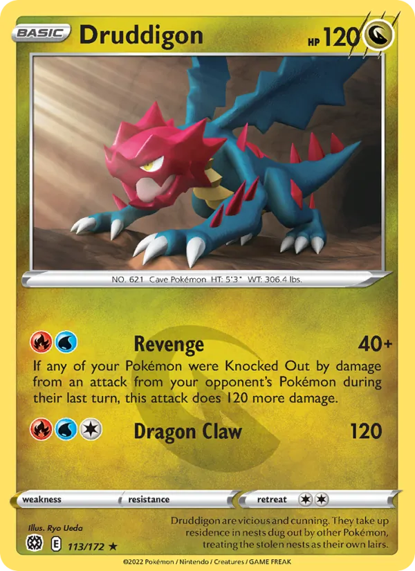 Druddigon — Brilliant Stars #113 (Pokémon TCG card)