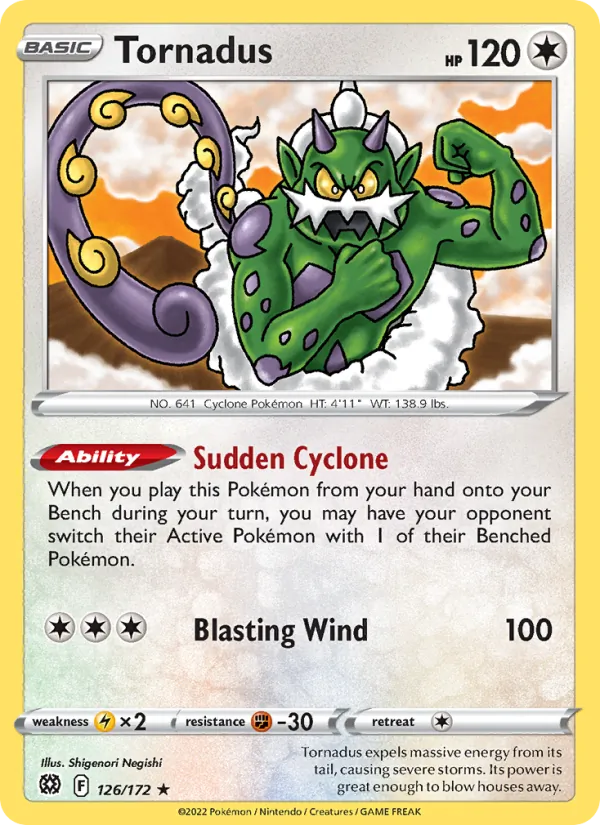 Tornadus — Brilliant Stars #126 (Pokémon TCG card)