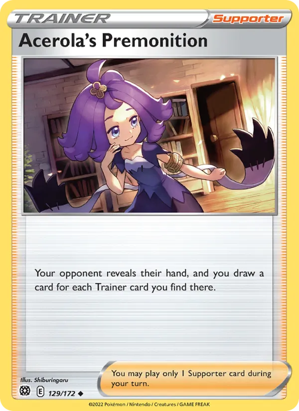 Acerola's Premonition — Brilliant Stars #129 (Pokémon TCG card)