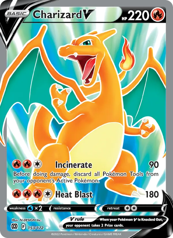 Charizard V — Brilliant Stars #153 (Pokémon TCG card)
