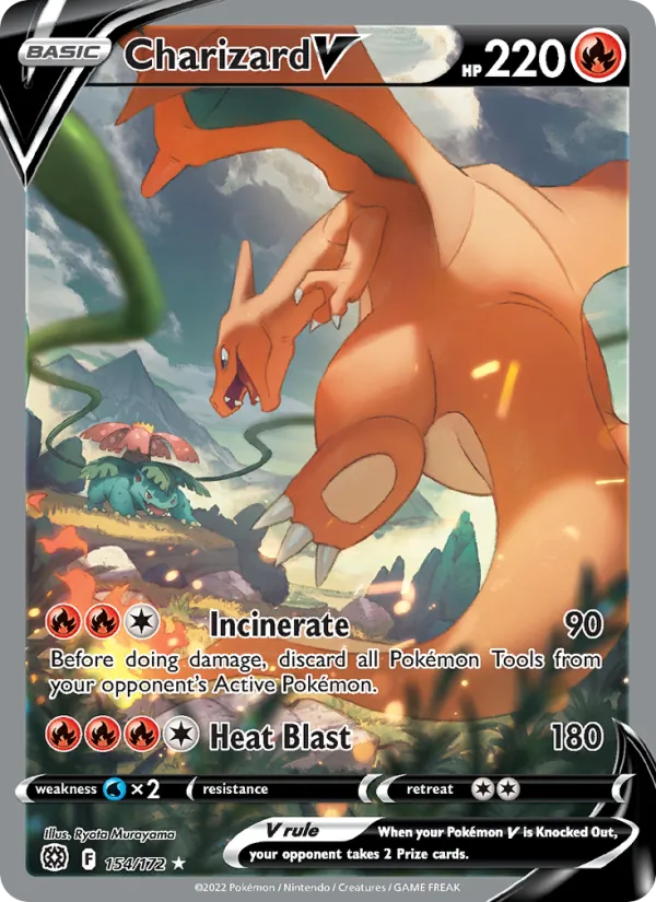 Charizard V — Brilliant Stars #154 (Pokémon TCG card)