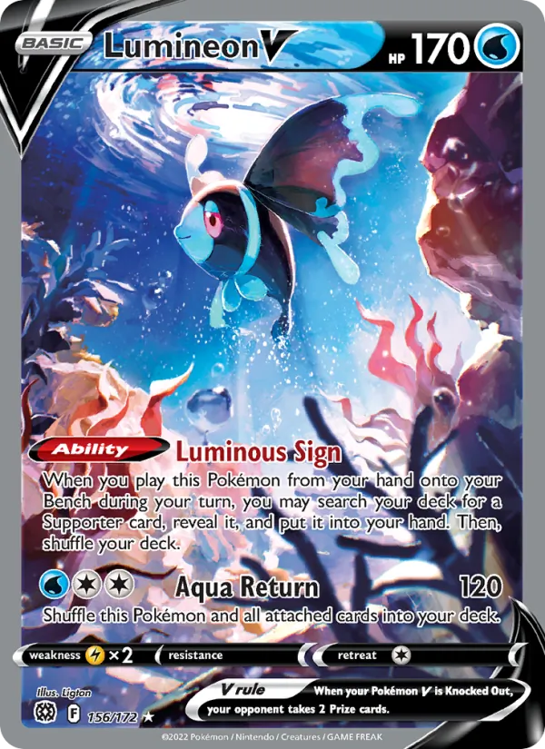 Lumineon V — Brilliant Stars #156 (Pokémon TCG card)