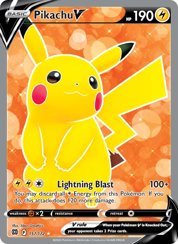 Pikachu V — Brilliant Stars #157 (Pokémon TCG card)