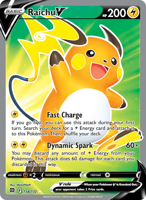Raichu V — Brilliant Stars #158 (Pokémon TCG card)