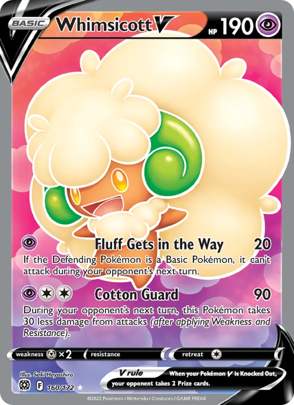 Whimsicott V — Brilliant Stars #160 (Pokémon TCG card)