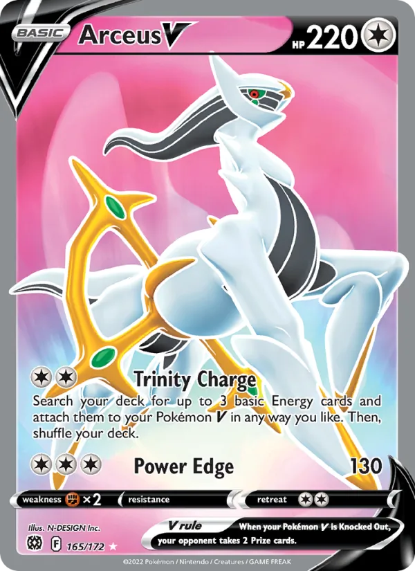 Arceus V — Brilliant Stars #165 (Pokémon TCG card)