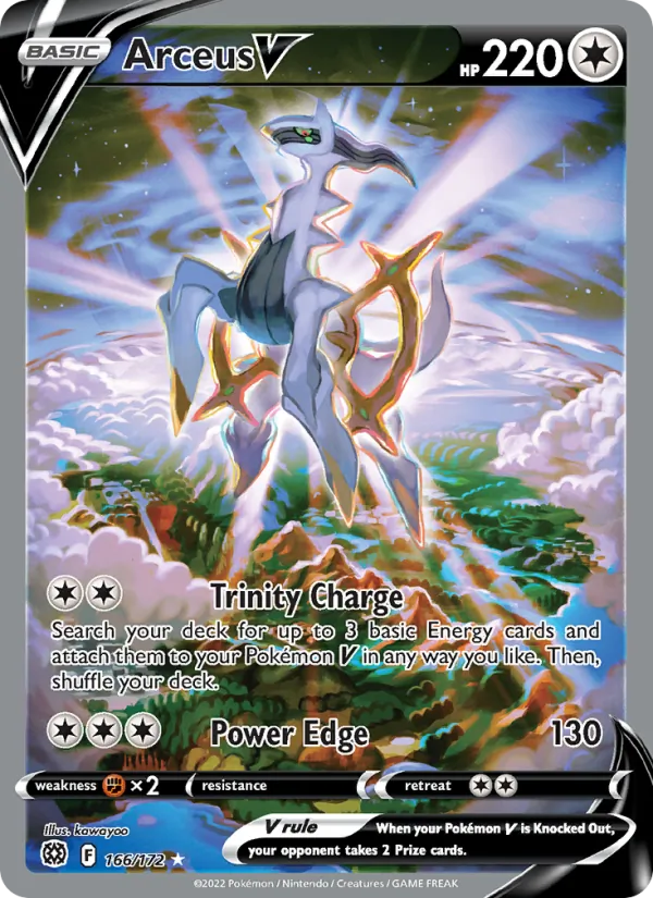 Arceus V — Brilliant Stars #166 (Pokémon TCG card)