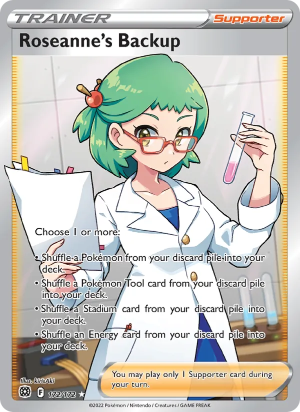 Roseanne's Backup — Brilliant Stars #172 (Pokémon TCG card)