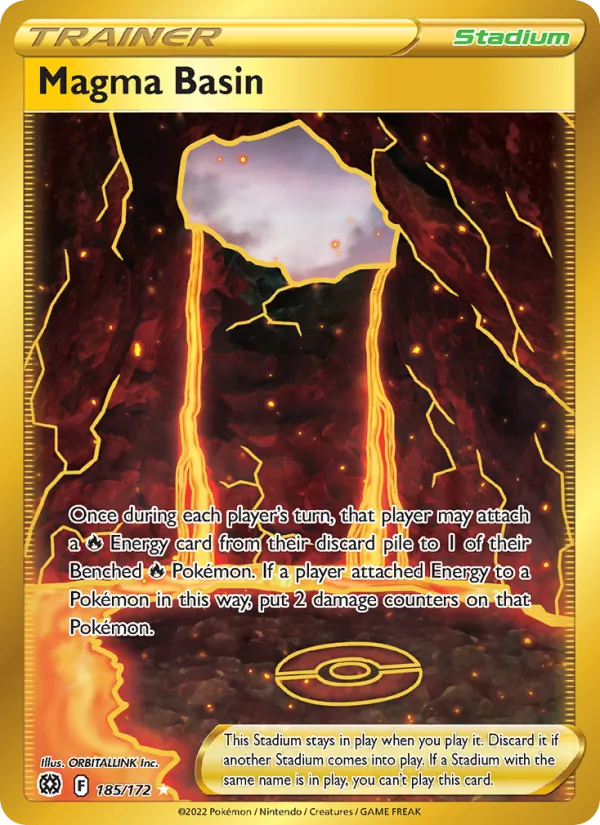 Magma Basin — Brilliant Stars #185 (Pokémon TCG card)