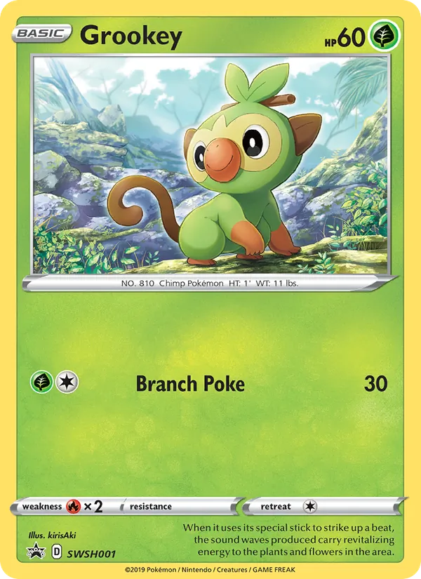 Grookey — SWSH Black Star Promos #SWSH001 (Pokémon TCG card)