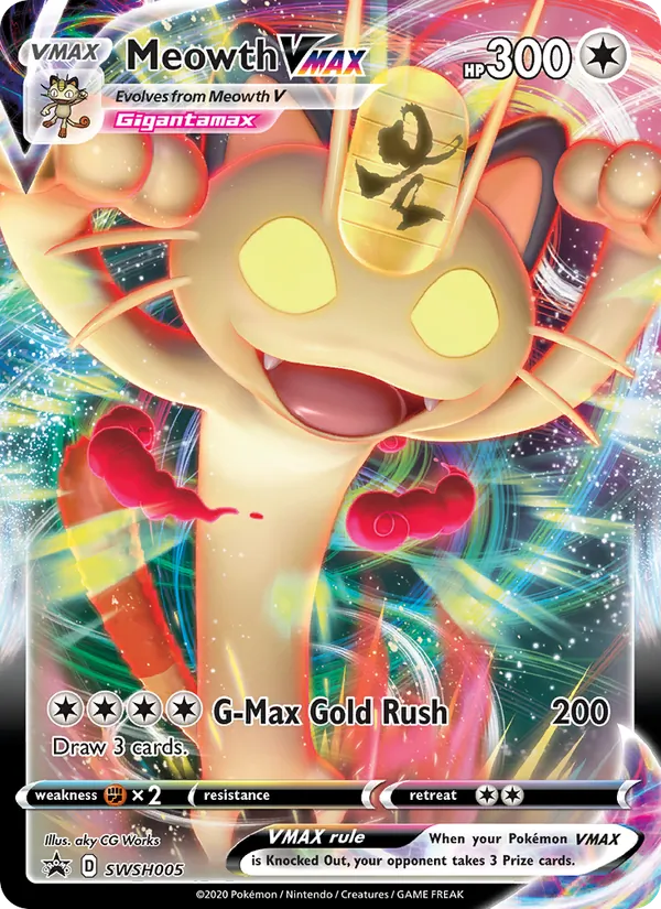 Meowth VMAX — SWSH Black Star Promos #SWSH005 (Pokémon TCG card)