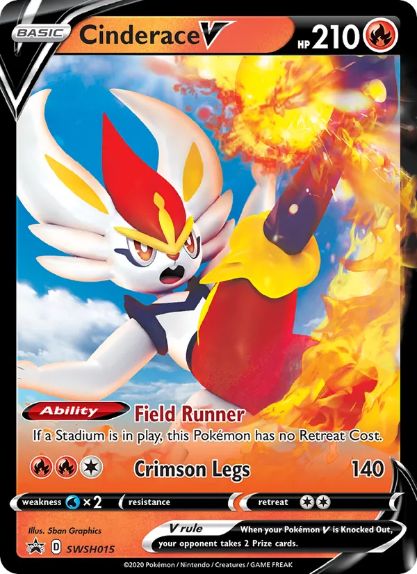 Cinderace V — SWSH Black Star Promos #SWSH015 (Pokémon TCG card)
