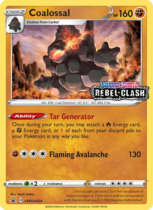 Coalossal — SWSH Black Star Promos #SWSH024 (Pokémon TCG card)