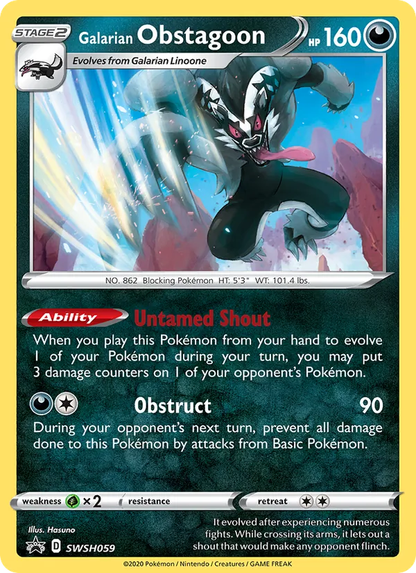 Galarian Obstagoon — SWSH Black Star Promos #SWSH059 (Pokémon TCG card)