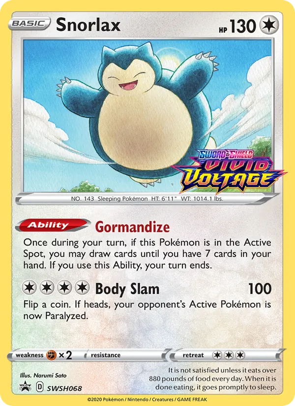 Snorlax — SWSH Black Star Promos #SWSH068 (Pokémon TCG card)