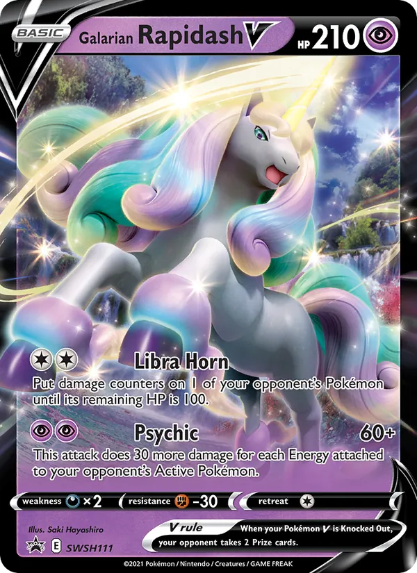 Galarian Rapidash V — SWSH Black Star Promos #SWSH111 (Pokémon TCG card)