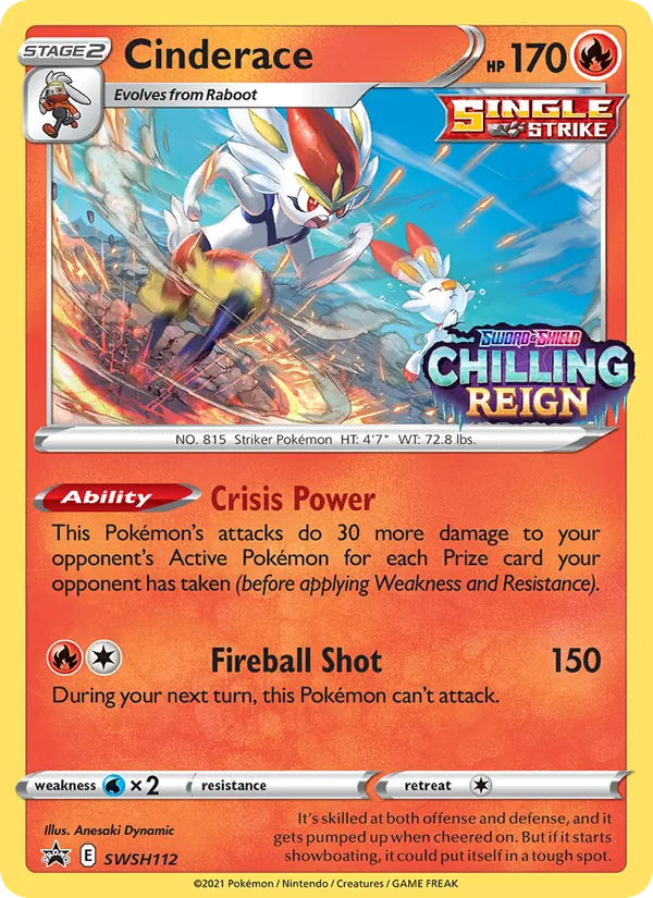 Cinderace — SWSH Black Star Promos #SWSH112 (Pokémon TCG card)