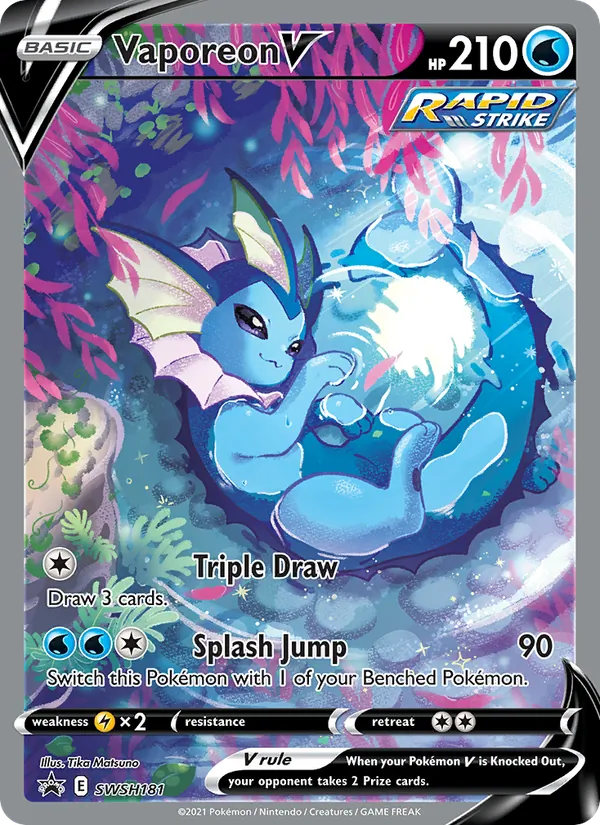 Vaporeon V — SWSH Black Star Promos #SWSH181 (Pokémon TCG card)