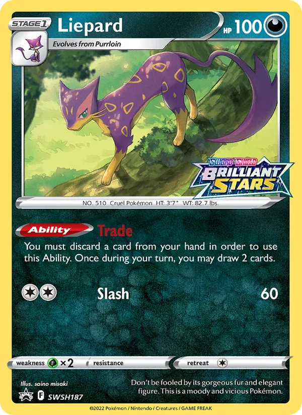 Liepard — SWSH Black Star Promos #SWSH187 (Pokémon TCG card)