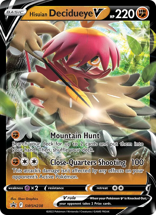 Hisuian Decidueye V — SWSH Black Star Promos #SWSH238 (Pokémon TCG card)