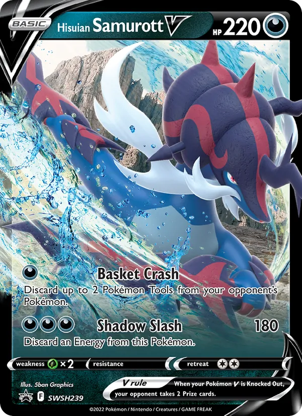 Hisuian Samurott V — SWSH Black Star Promos #SWSH239 (Pokémon TCG card)