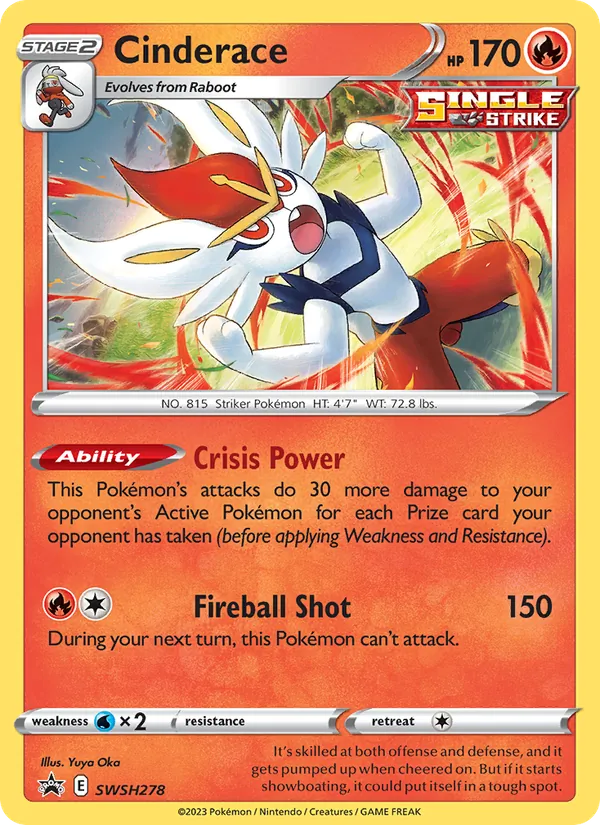 Cinderace — SWSH Black Star Promos #SWSH278 (Pokémon TCG card)