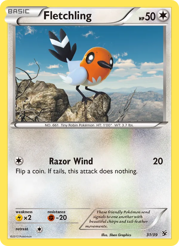 Fletchling — Kalos Starter Set #31 (Pokémon TCG card)
