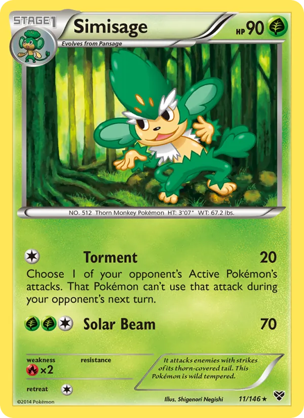 Simisage — XY #11 (Pokémon TCG card)