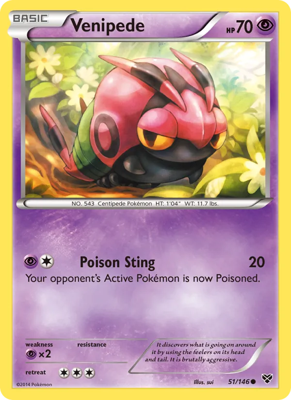 Venipede — XY #51 (Pokémon TCG card)