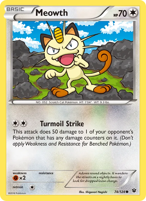 Meowth — Fates Collide #74 (Pokémon TCG card)