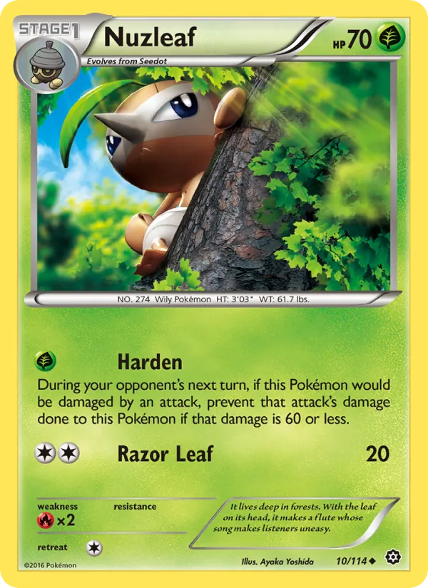 Nuzleaf — Steam Siege #10 (Pokémon TCG card)