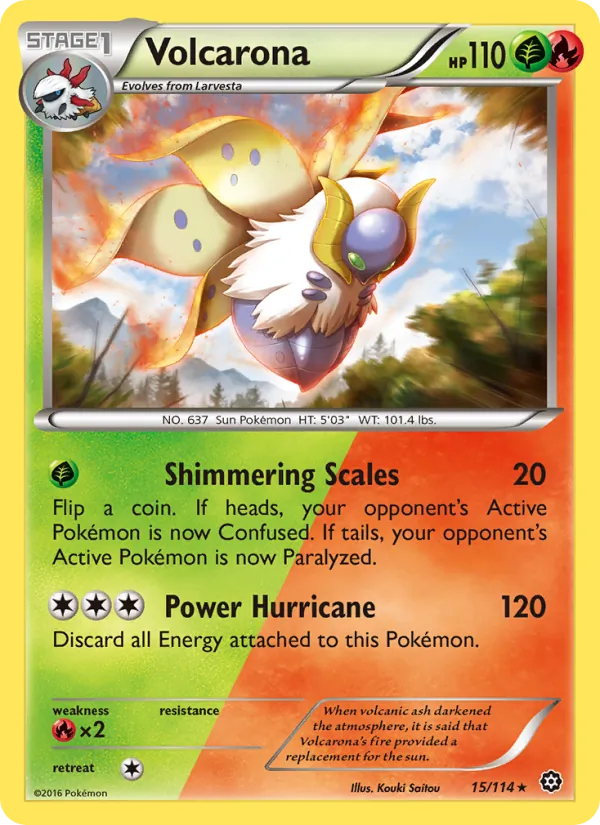 Volcarona — Steam Siege #15 (Pokémon TCG card)